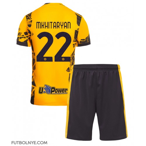 Camiseta Inter Milan Henrikh Mkhitaryan #22 Tercera Equipación para niños 2024-25 manga corta (+ pantalones cortos)